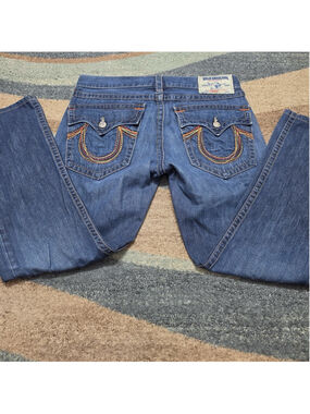 True Religion Jeans Mens 33 Straight Flap Pocket Y2K Made USA Denim